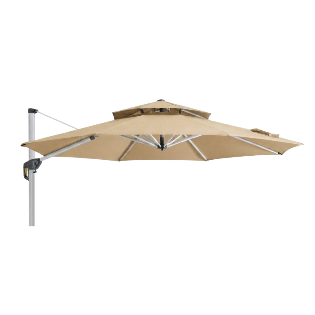 Replacement Canopy for Purple Leaf 12’ Two Tiered Round Umbrella - Beige, RipLock 350