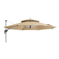 Replacement Canopy for Purple Leaf 12’ Two Tiered Round Umbrella - Beige, RipLock 350