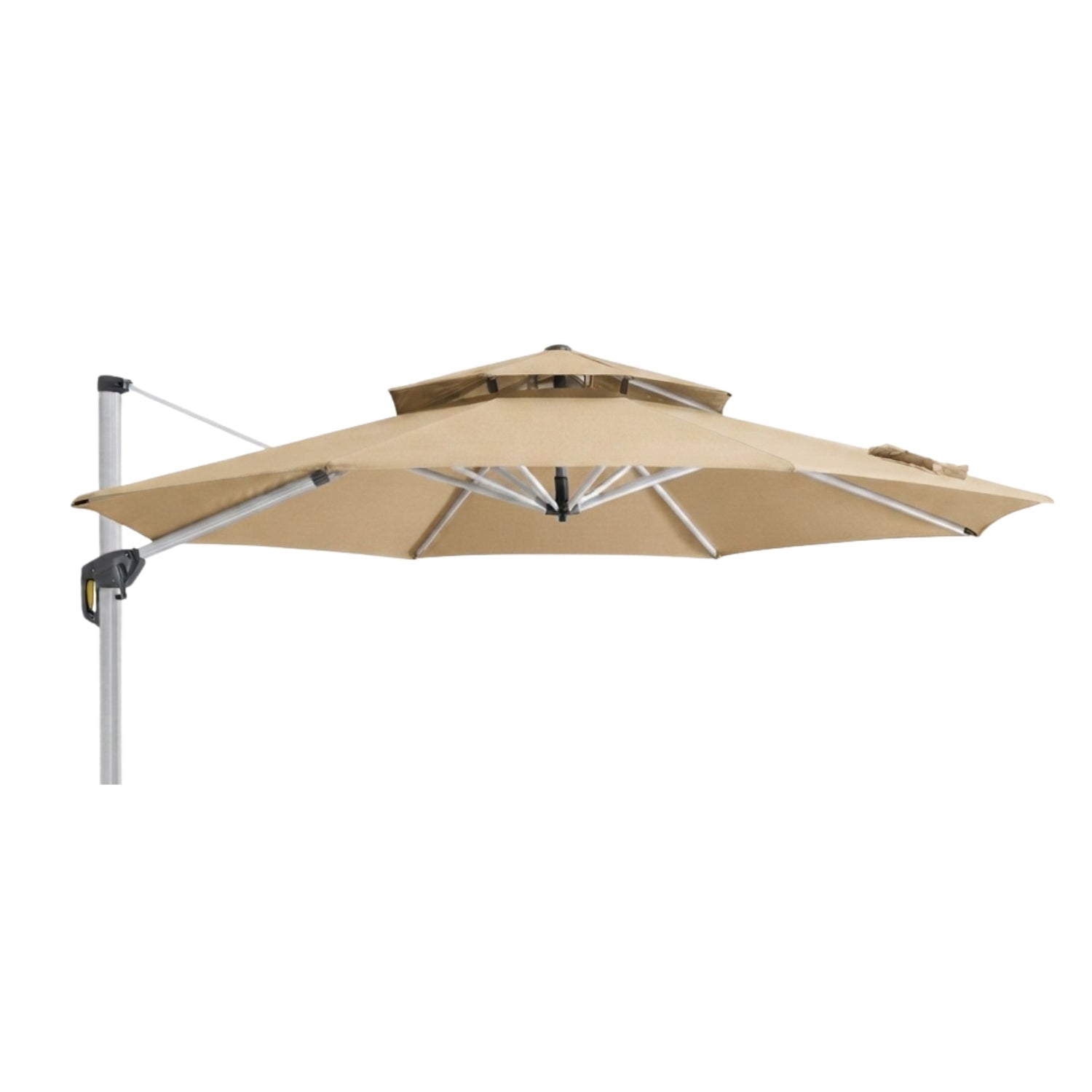 Replacement Canopy for Purple Leaf 12’ Two Tiered Round Umbrella - Beige, RipLock 350