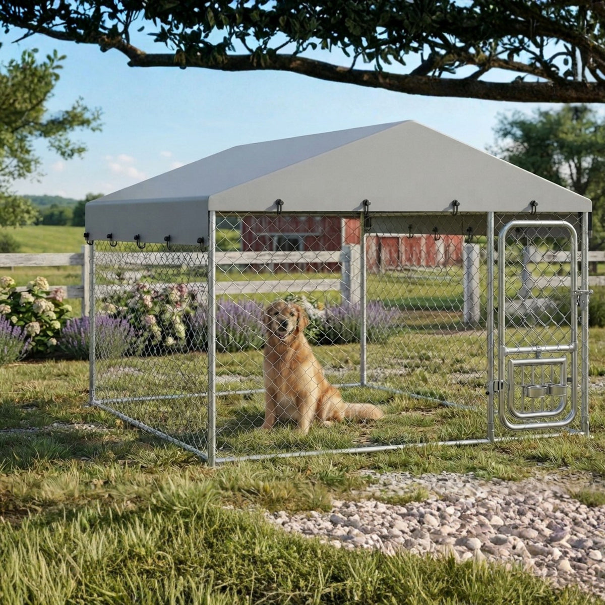 Replacement Canopy for Yitahome 7.5’ x 7.5’ Dog Kennel - Slate Gray, RipLock 350