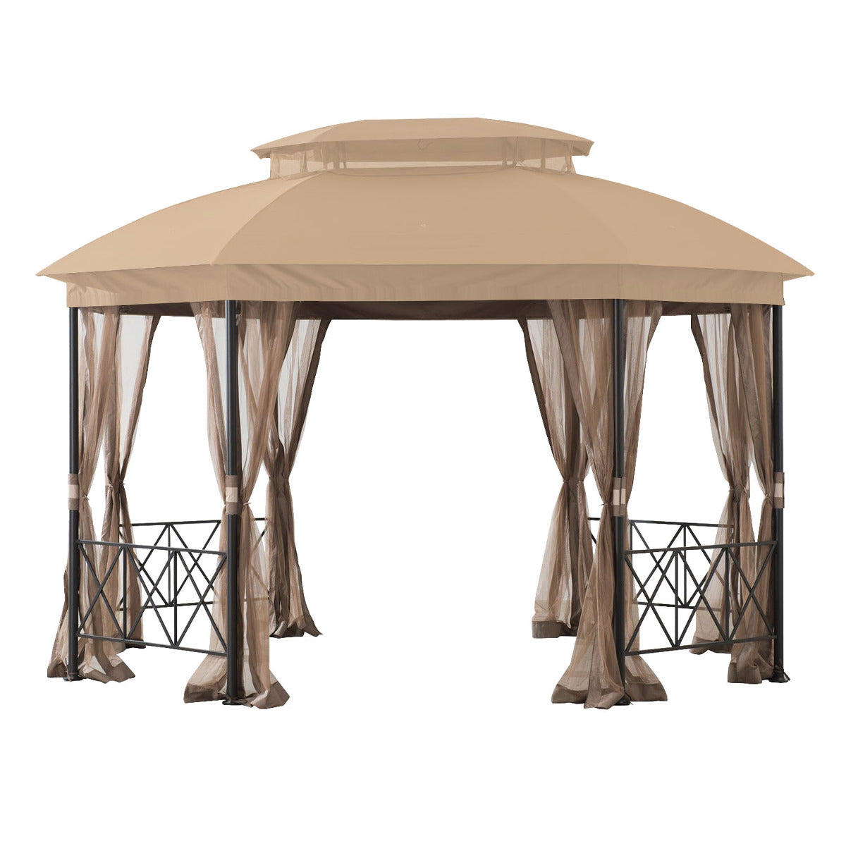 Replacement Canopy and Netting Set for Living Accents Octagon Gazebo A101007502 - Riplock 350