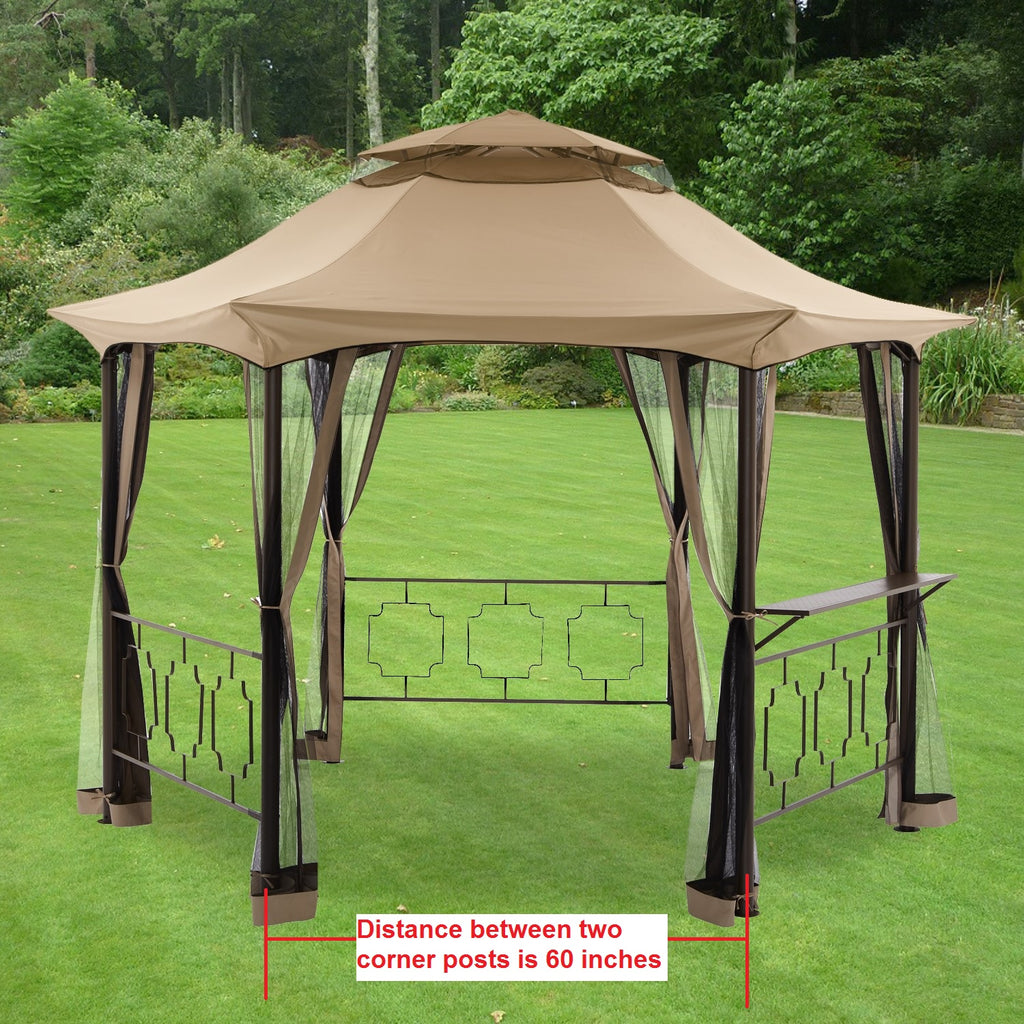 Replacement Canopy for BHG Hexagon Gazebo - Riplock 350