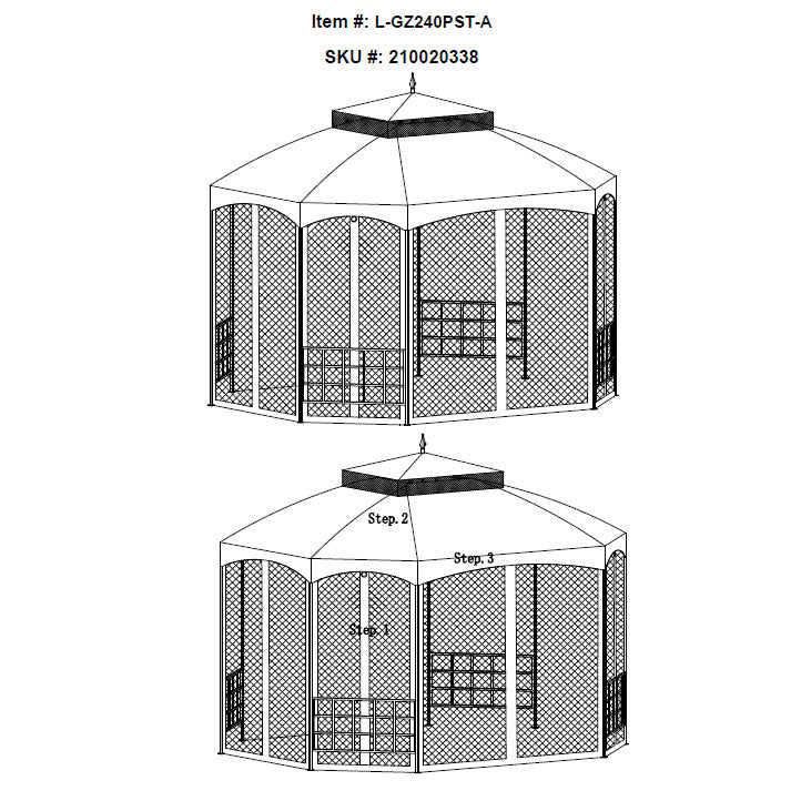Sienna Octagon Replacement Canopy and Net - RipLock 350