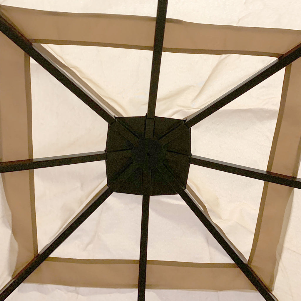 Replacement Canopy for Black and White Gazebo - Riplock 350 - Slate Gray