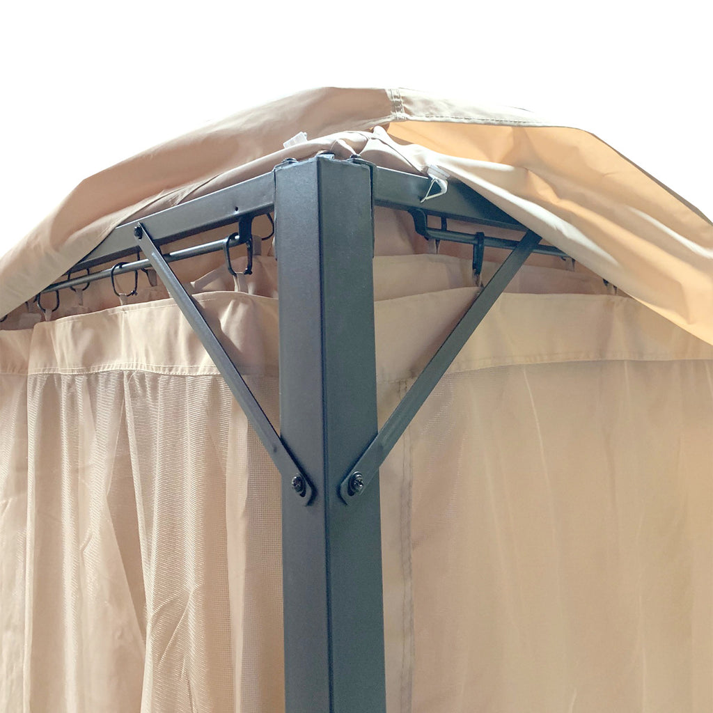 Replacement Canopy for Black and White Gazebo - Riplock 350 - Slate Gray