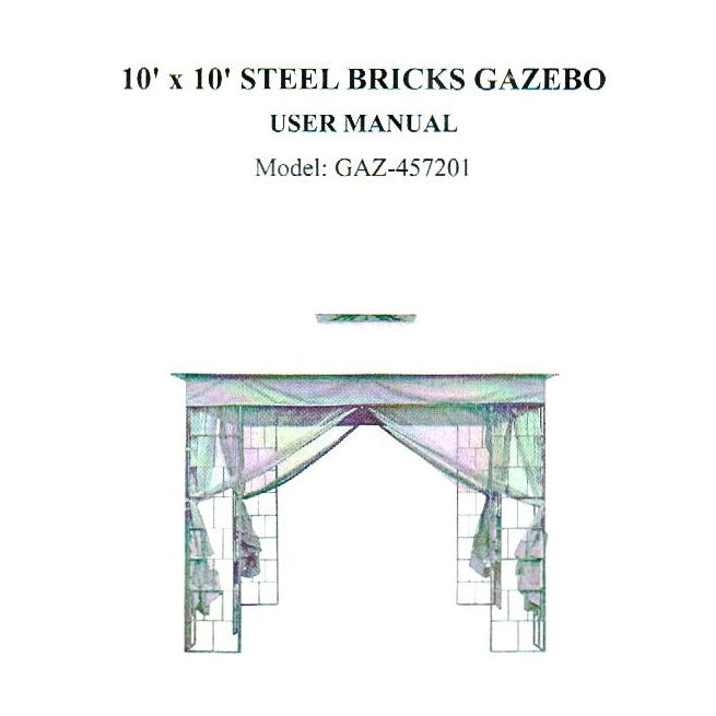 Boscovs 10 x 10 Bricks Gazebo Replacement Canopy - RipLock 350