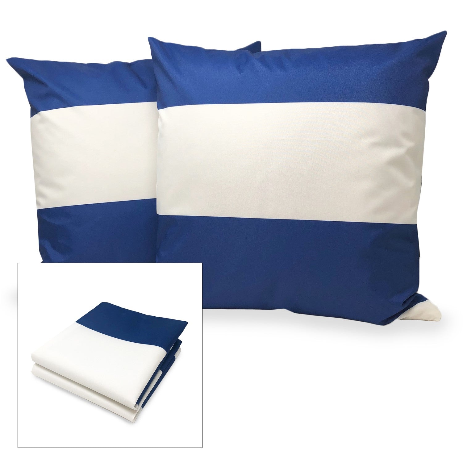 Pillow Cases - Set of 2 - Cabana Blue - Pillows Not Included