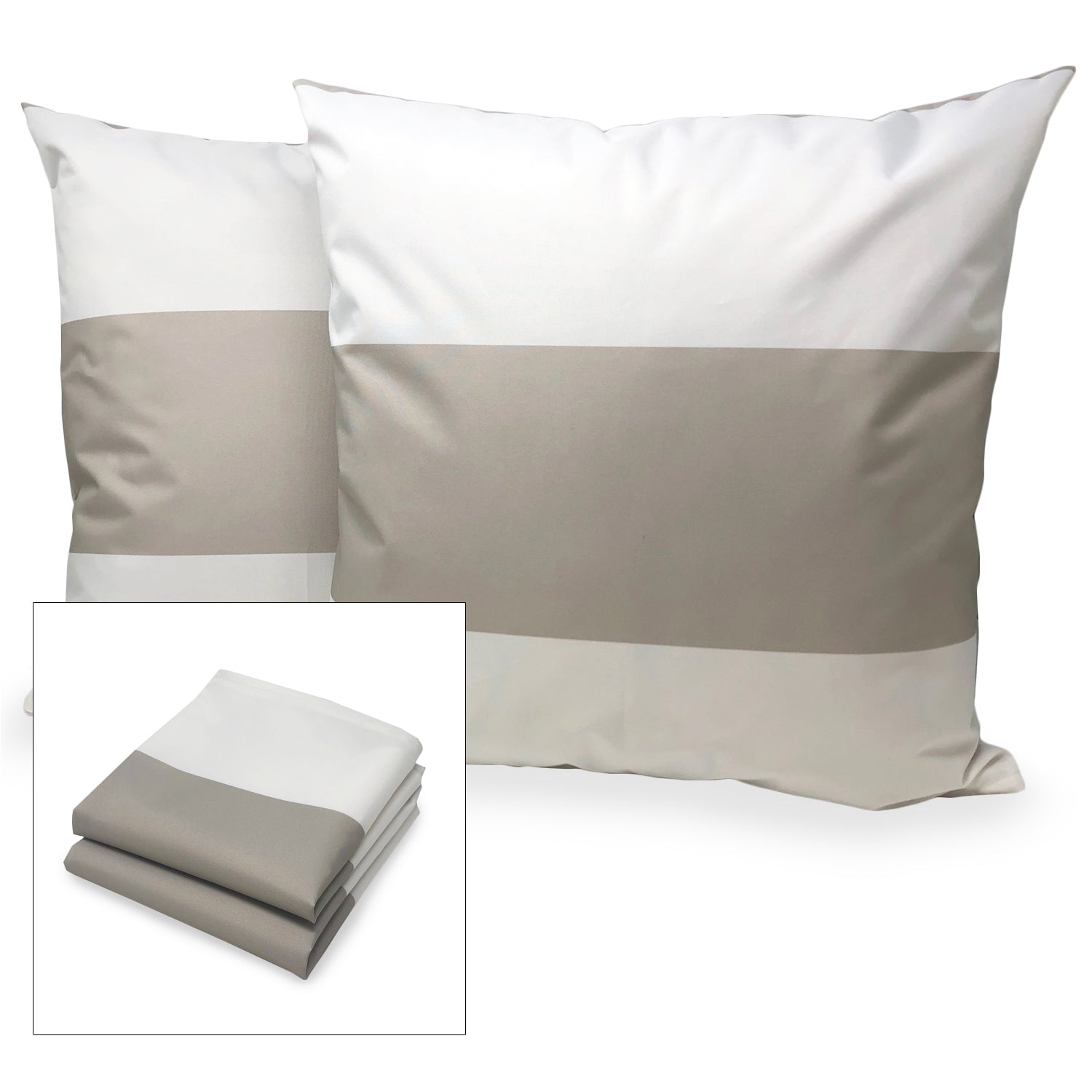 Pillow Cases - Set of 2 - Cabana Beige - Pillows Not Included