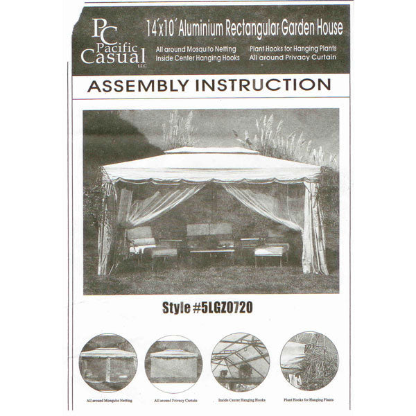14 x 10 Gazebo Replacement Canopy - 350