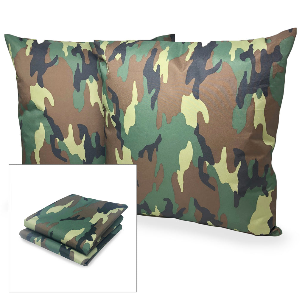 Pillow Cases - Set of 2 - Camo Green - Pillows Not Included