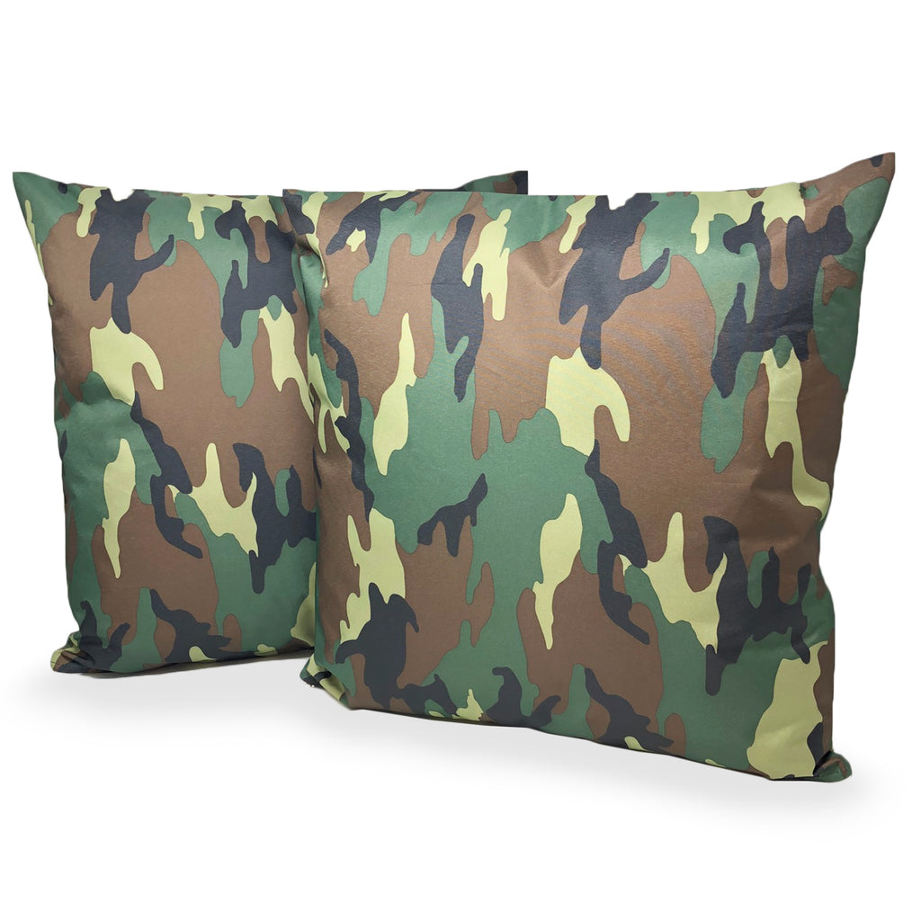 Pillow Cases - Set of 2 - Camo Green - Pillows Not Included