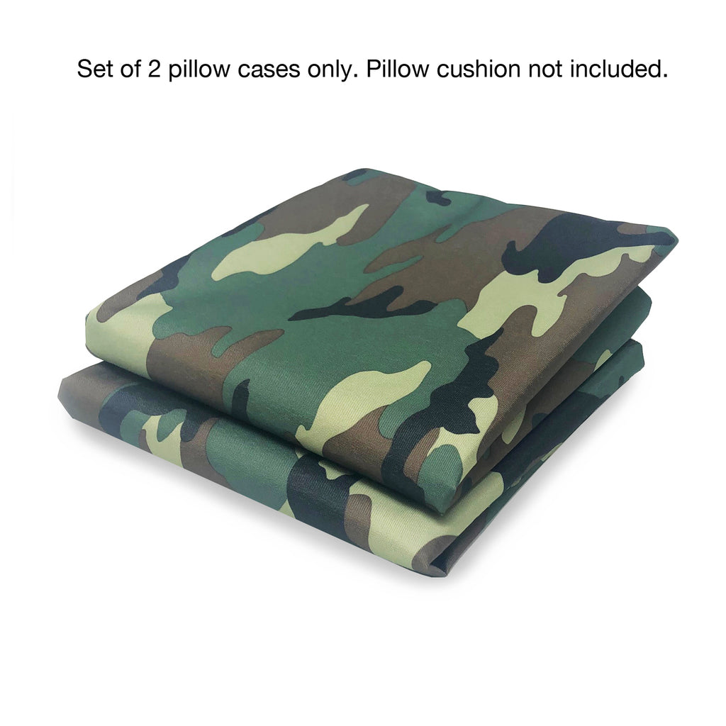 Pillow Cases - Set of 2 - Camo Green - Pillows Not Included