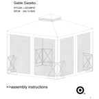 Gable Gazebo Replacement Canopy - RipLock 350