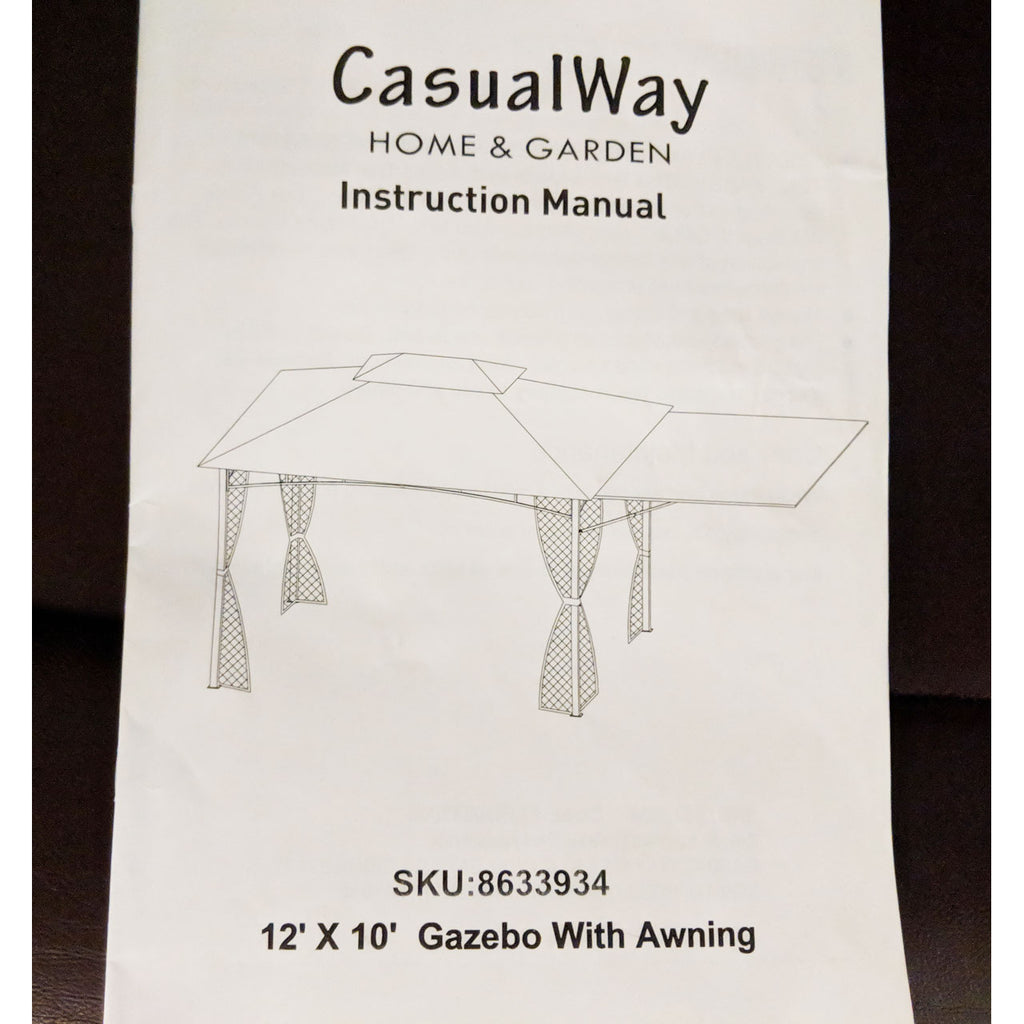 Replacement Canopy and Netting Set for Casual Way Awning 8633934 10' x 12' Gazebo - Beige, Riplock 350