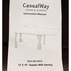 Replacement Canopy and Netting Set for Casual Way Awning 8633934 10' x 12' Gazebo - Beige, Riplock 350