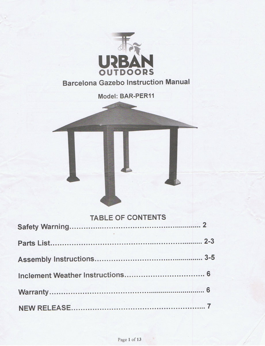 Replacement Canopy for Barcelona 12x12 Gazebo - BEIGE RipLock