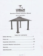 Replacement Canopy for Barcelona 12x12 Gazebo - BEIGE RipLock
