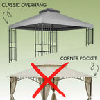 Universal Gazebo Canopy Protective Rain Cover - Black