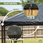 Universal Gazebo Canopy Protective Rain Cover - Black