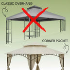 Universal Gazebo Canopy Protective Rain Cover - Black