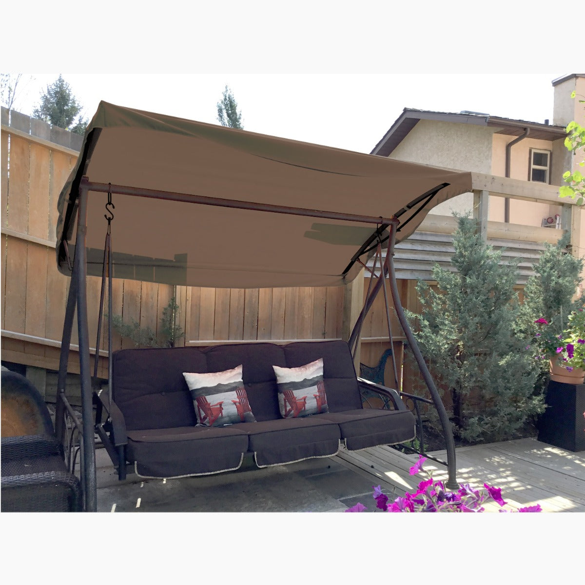 Replacement Canopy for Costco Round Side Table Swing - Nutmeg 350