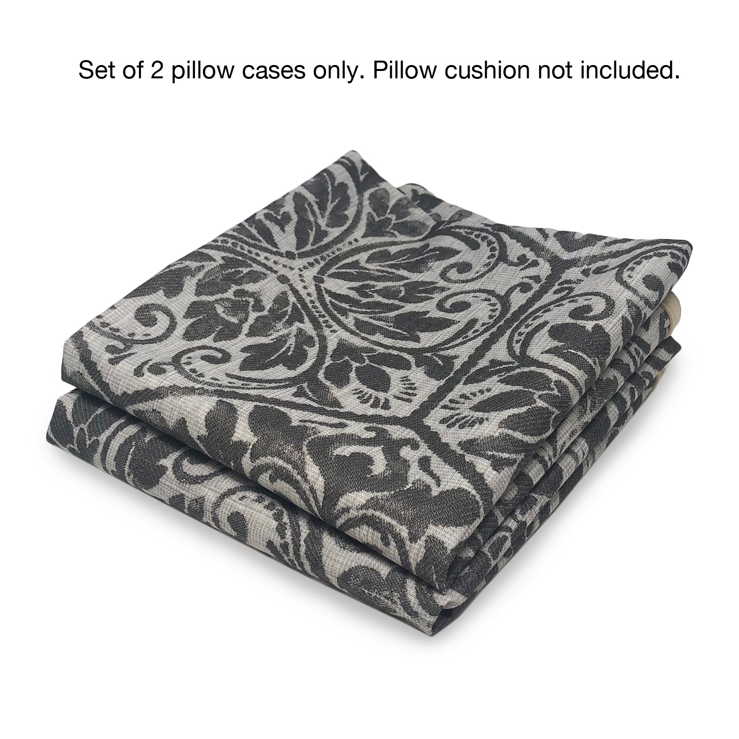 Pillow Cases - Set of 2 - Damask Beige - Pillows Not Included