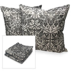 Pillow Cases - Set of 2 - Damask Beige - Pillows Not Included
