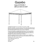 JRA Ella Collection Gazebo Replacement Canopy - 350