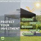 Universal Gazebo Canopy Protective Rain Cover - Black