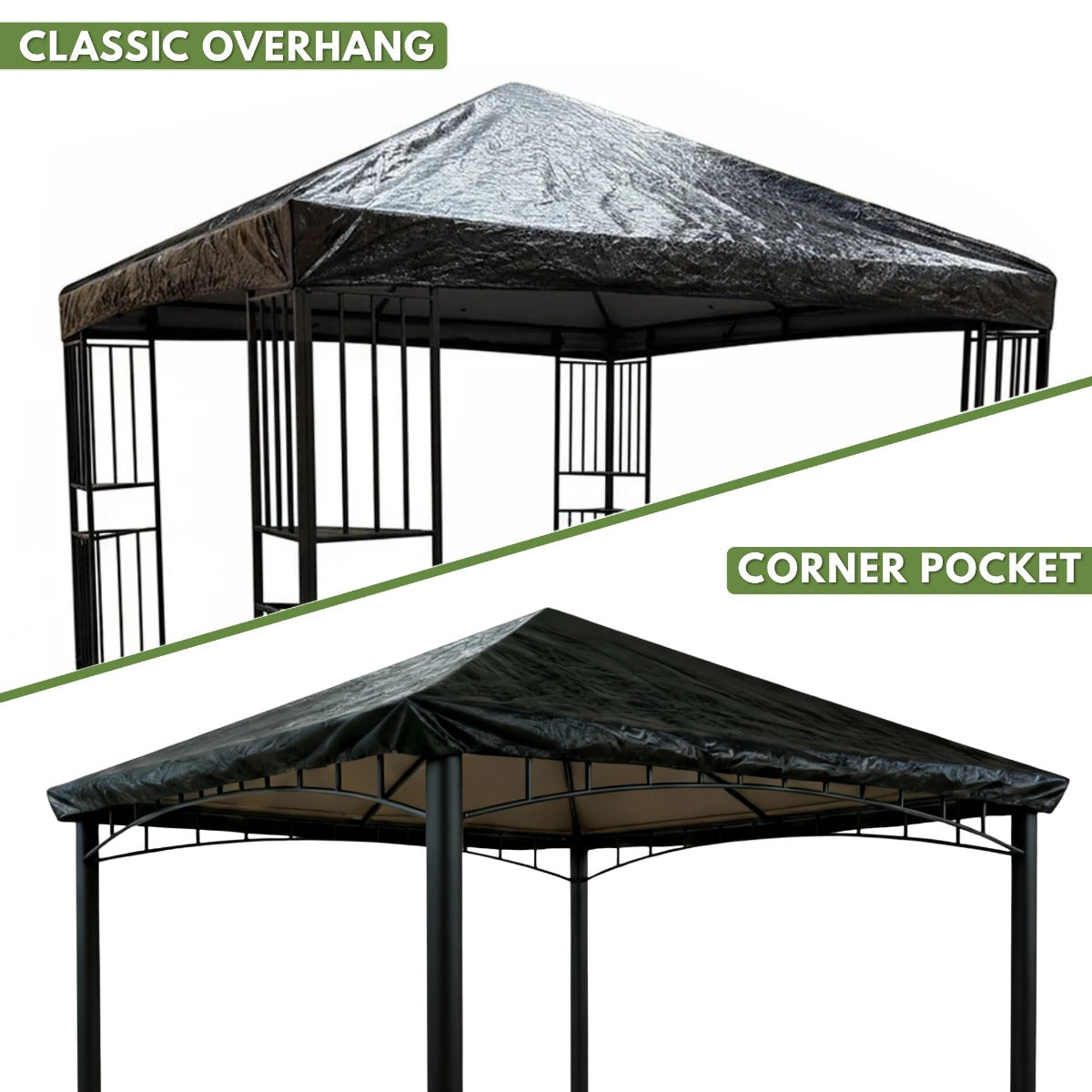 Universal Gazebo Canopy Protective Rain Cover - Black | Garden Winds