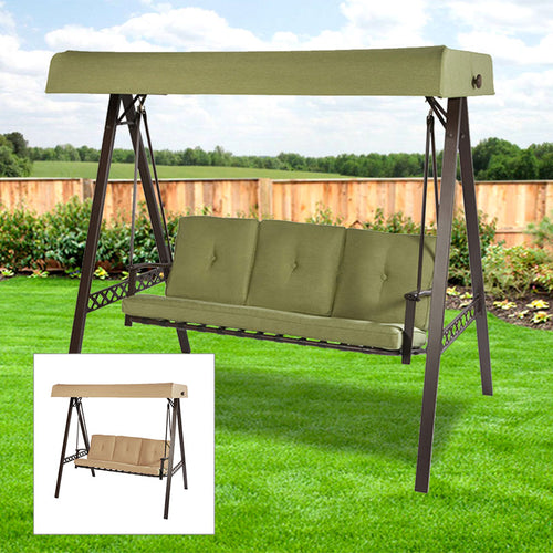 Replacement Canopy for 3 Person Swing - Beige - BIGGER VERSION - RipLock