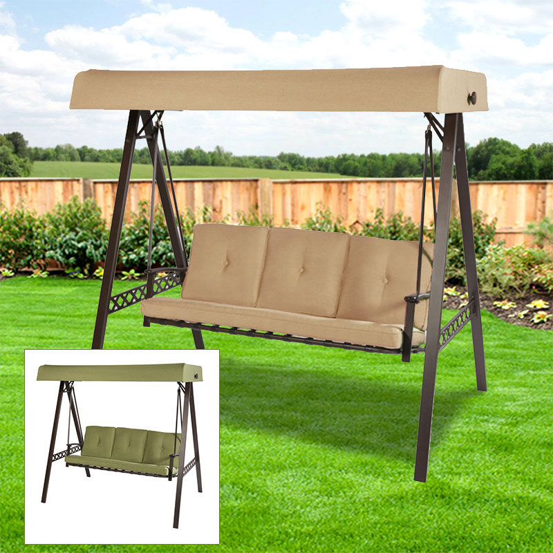 Replacement Canopy for 3 Person Swing - Beige - BIGGER VERSION - RipLock
