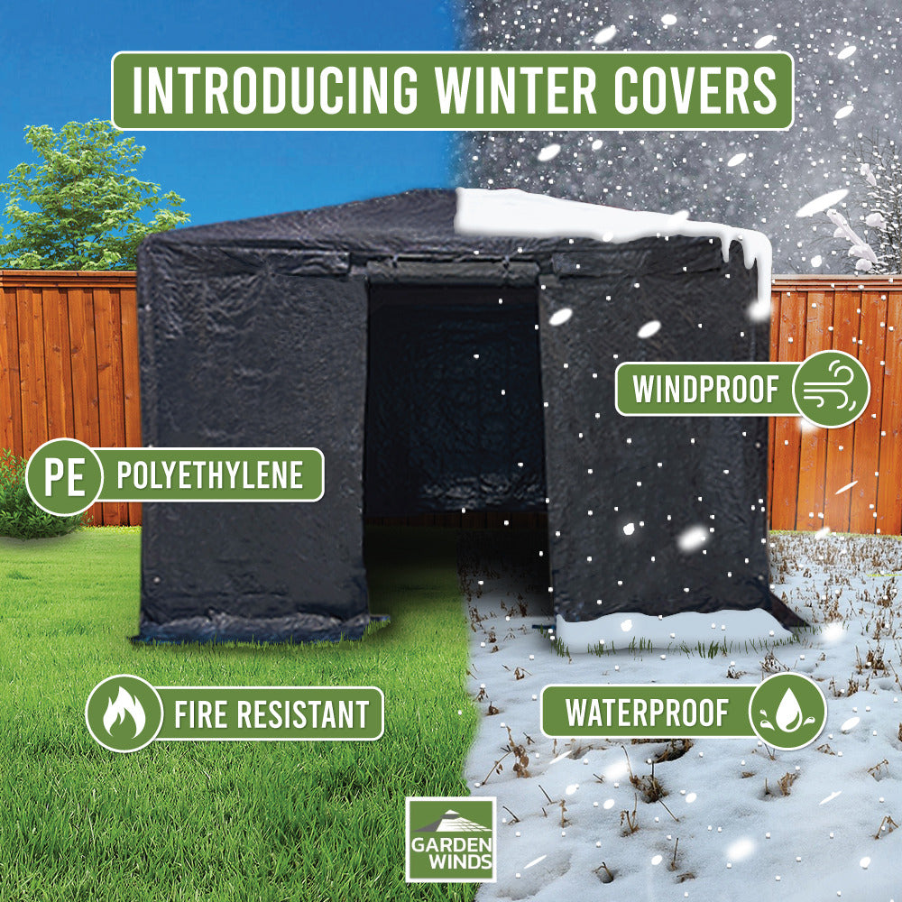 280ShelterEasyPole＆ShelterWINDOWCOVER Heavy Duty Winter Cover for Allen Roth 10' X 10' Hard Top Gazebo