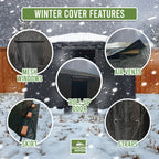 Heavy Duty Winter Cover for Yardistry 12' X 16' Hard Top Gazebo - Black