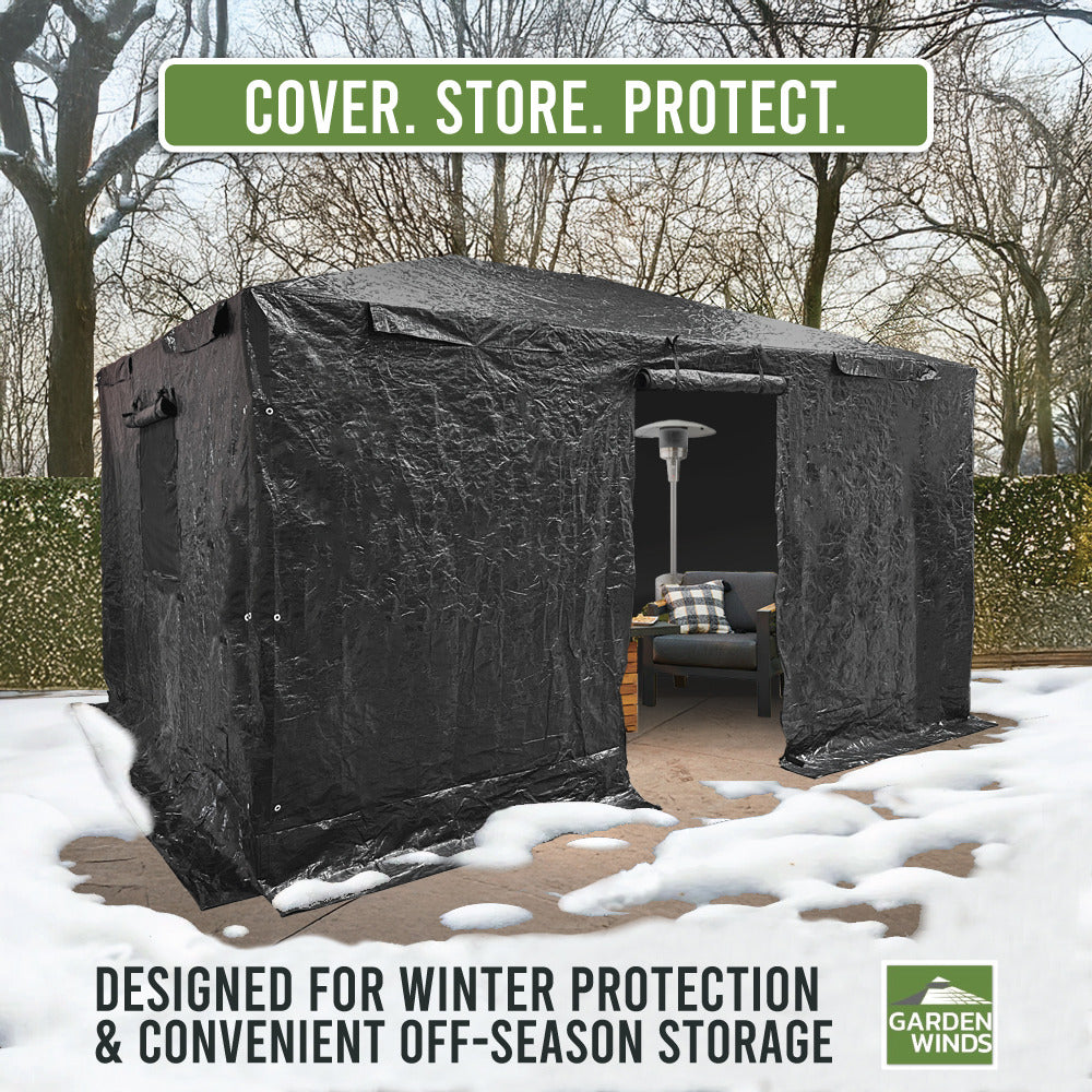 Heavy Duty Winter Cover for Holden 10' X 10' Hard Top Gazebo - Black