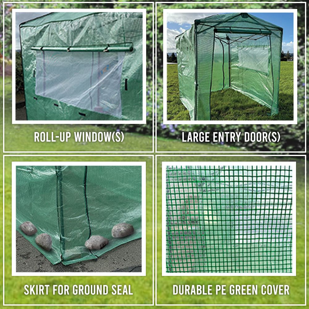 Replacement Cover for Crown Shades 6’ X 4’ Pop Up Greenhouse - PE Fabric - Green