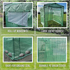 Replacement Cover for Crown Shades 8’ x 6’ Pop Up Greenhouse - PE Fabric - Green