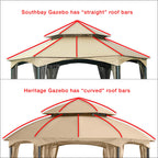 Replacement Canopy and Netting Set for Heritage L-GZ793PST-E 12'x12' Gazebo - Beige, Riplock 350