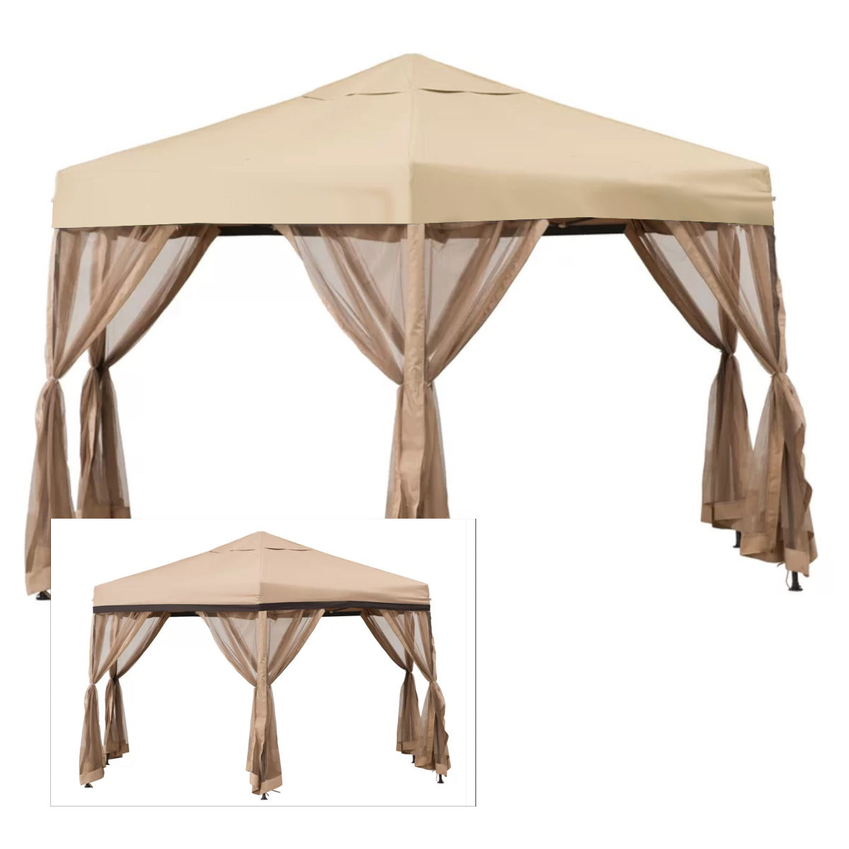 Replacement Canopy for Sunjoy Portable Hexagon Gazebo - Riplock 350