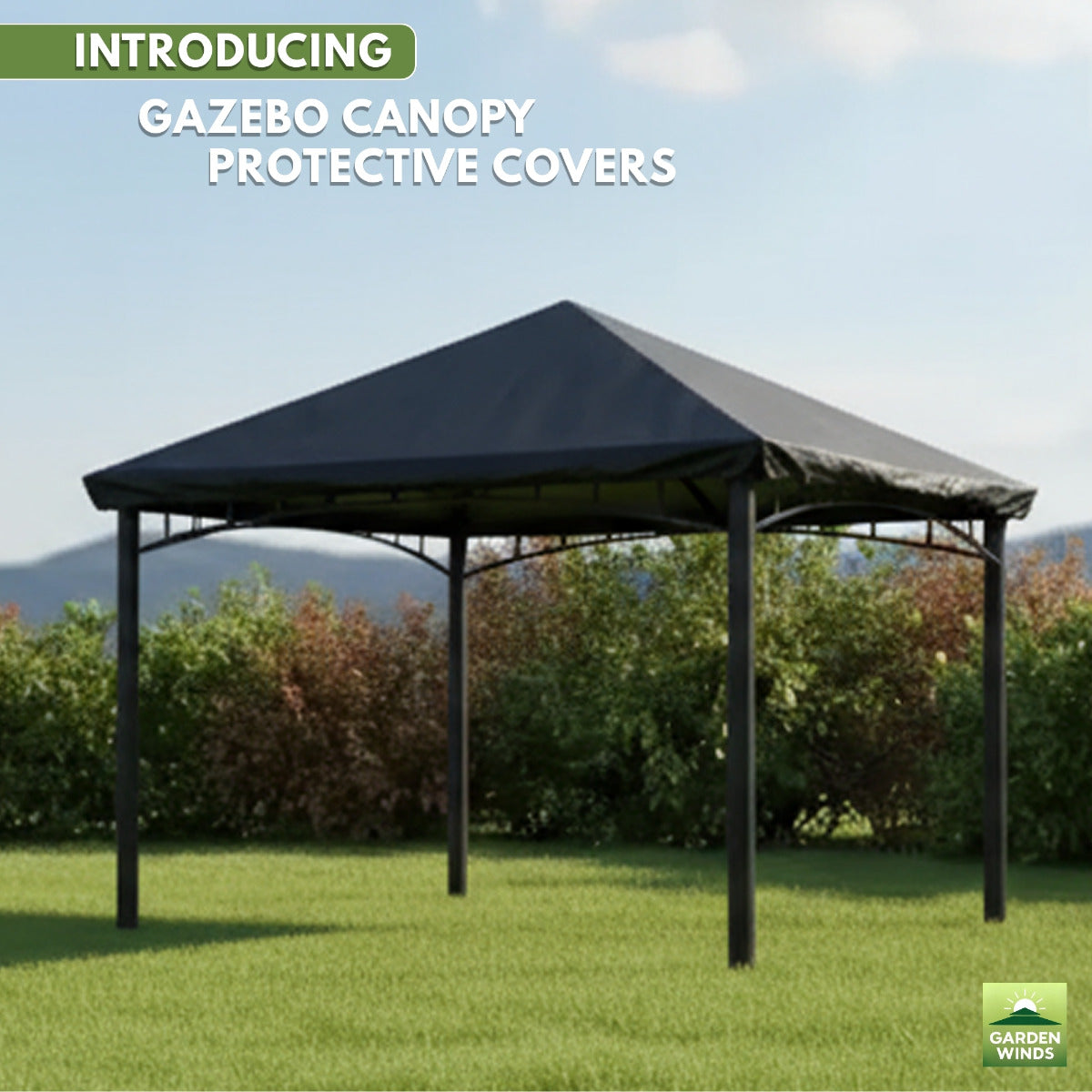 Universal Gazebo Canopy Protective Rain Cover - Black