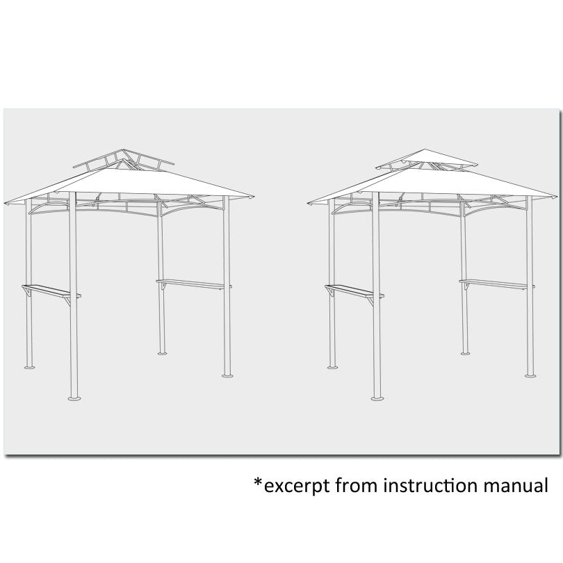 Pacific Casual BBQ Grill Gazebo Replacement Canopy
