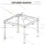 Sports Authority Kingston Gazebo Replacement Canopy - 350