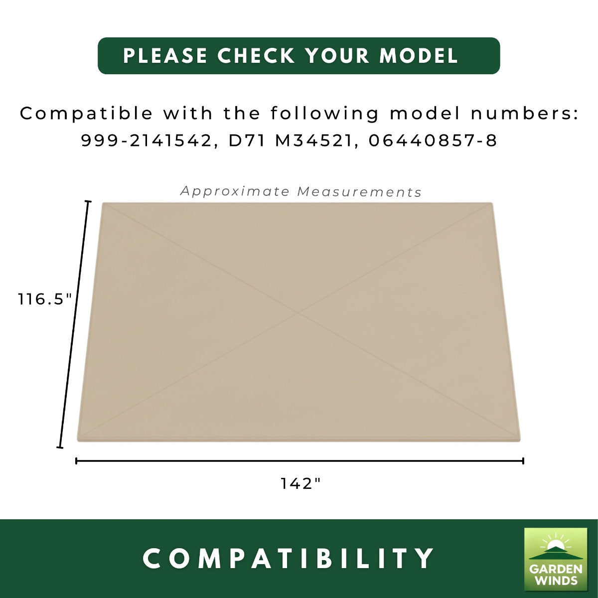 Replacement Canopy for Garden Oasis 999-2141542 10' x 12' Gazebo