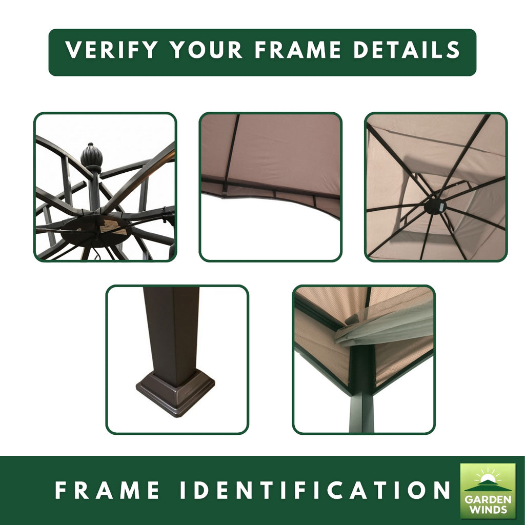 Replacement Canopy for Allen Roth GF-12S004B, TPGAZ17-002 10' x 12' Gazebo - Camo Green