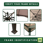 Replacement Canopy for Allen Roth GF-12S004B, TPGAZ17-002 10' x 12' Gazebo - Camo Green