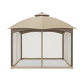 Replacement Canopy and Netting Set for Allen Roth GF-12S004B, TPGAZ17-002 10' x 12' Gazebo - Beige, RipLock 350