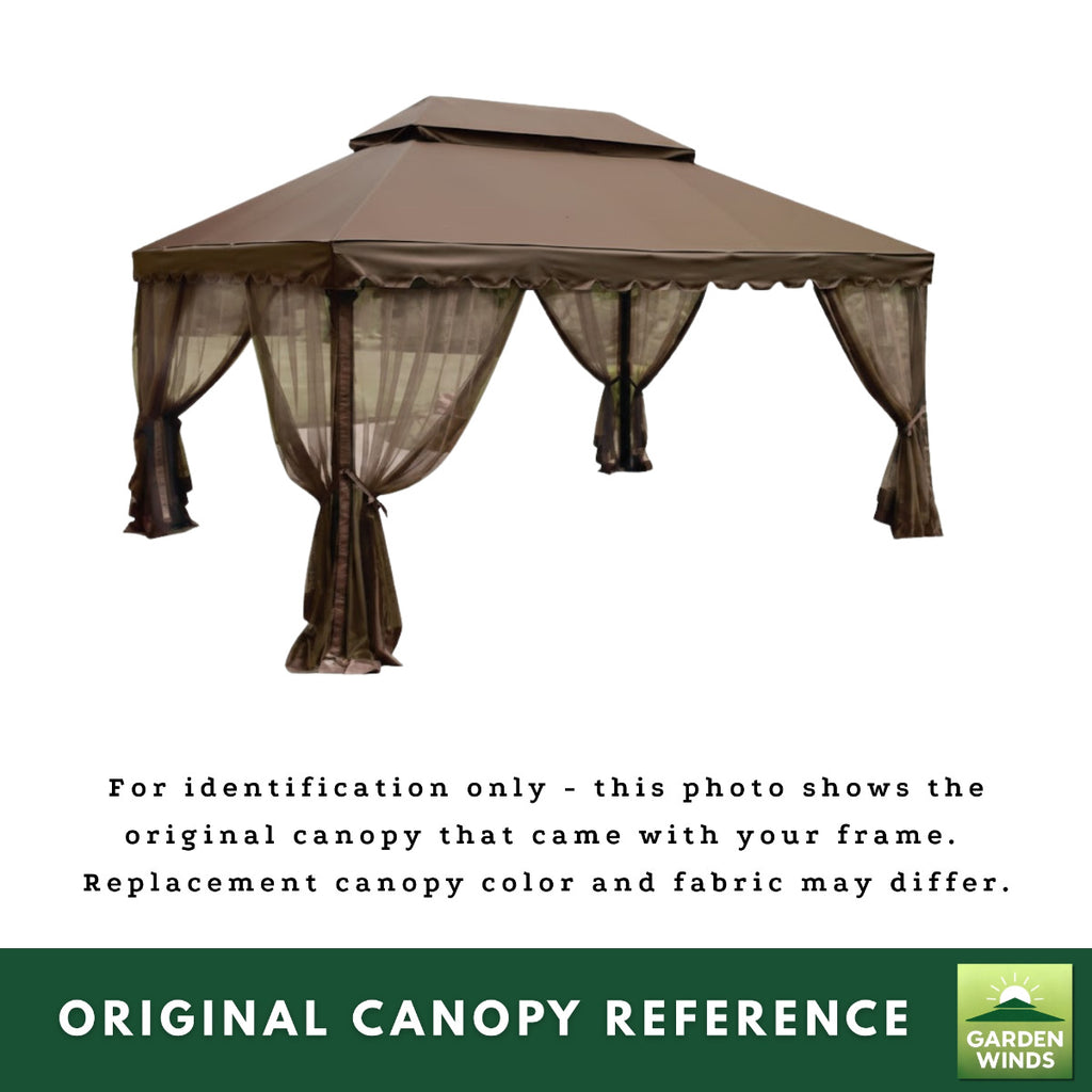 Replacement Canopy and Netting Set for Garden Oasis GF-12A020B 12' x 16' Gazebo - Beige, RipLock 350