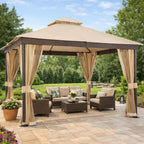 Replacement Canopy and Netting Set for La Palma II 5LGZ6530 10' x 12' Gazebo - Beige, RipLock 350