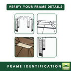 Replacement Canopy and Netting Set for Terrace L-GZ454PST-C 10' x 12' Gazebo - Beige, RipLock 350