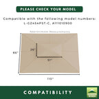Replacement Canopy and Netting Set for Terrace L-GZ454PST-C 10' x 12' Gazebo - Beige, RipLock 350